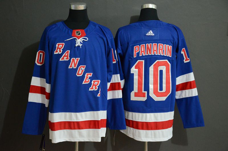 Men New York Rangers #10 Panarin Blue Adidas Stitched NHL Jersey